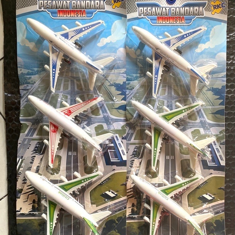 Mainan Anak Pesawat Bandara Indonesia Set Isi 3Pc