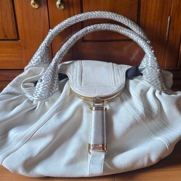 fendi white nappa leather