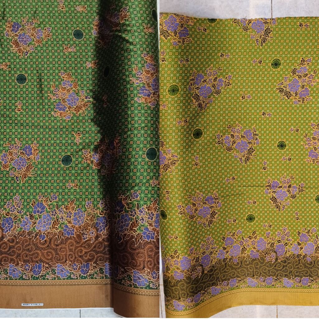 Kain batik Muslimat NU hijau muda hijau tua bahan semisutra sanwos kain batik Fatayat NU bahan sanwo