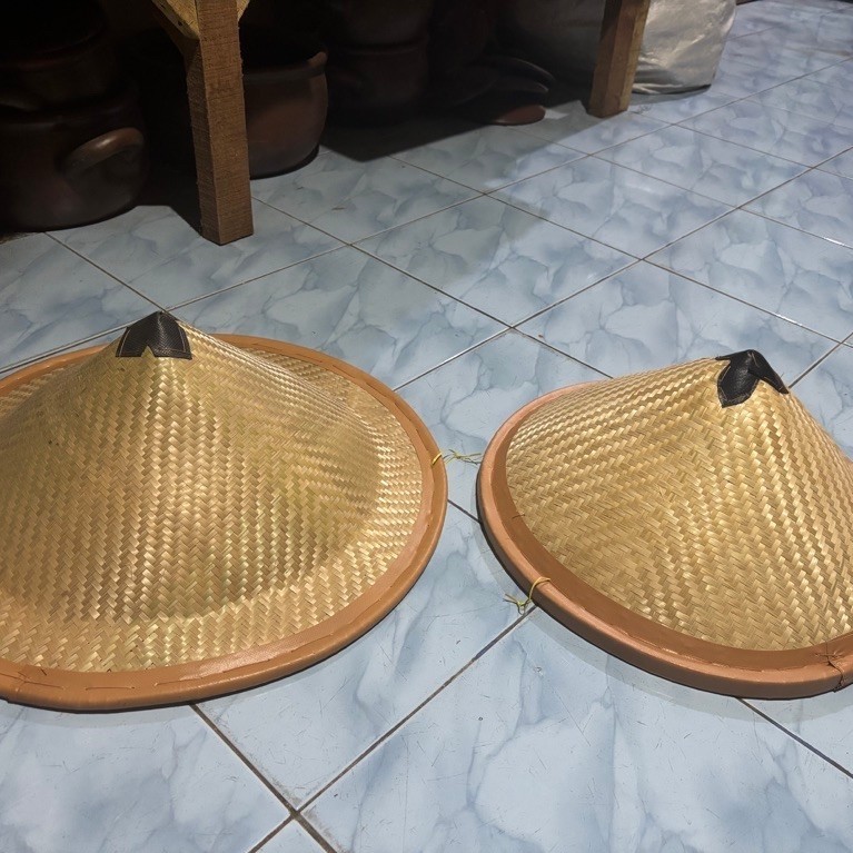 caping besar 50cm bambu topi pak tani