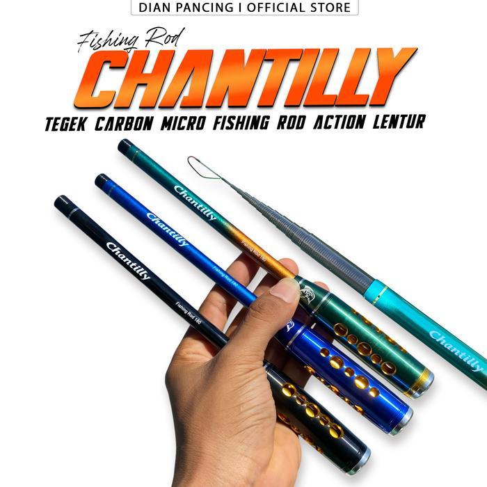 Joran Tegek CHANTILLY Micro Fishing Rod Ruas 23cm High Carbon Ringan dan Lentur - 180 HITAM