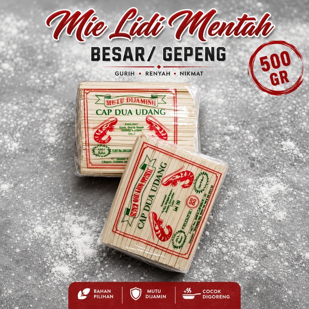 Mie lidi mentah gepeng / besar