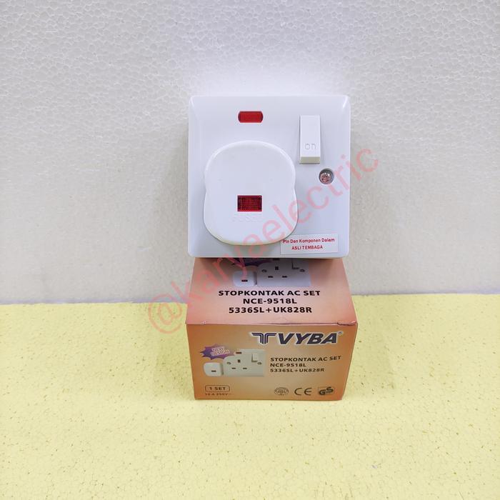 STOP KONTAK AC SET + BOX OUTBOW TEMPEL VYBA NCE-9518L ORIGINAL