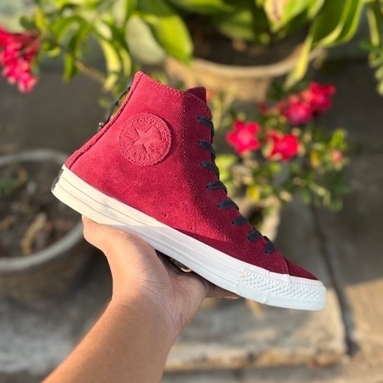 Converse back zipper maroon high