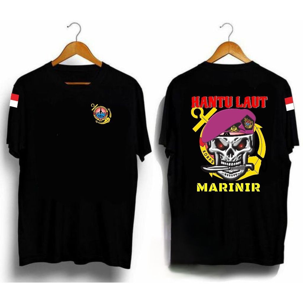 KAOS TSHIRT HANTU LAUT KORPS MARINIR BARET UNGU