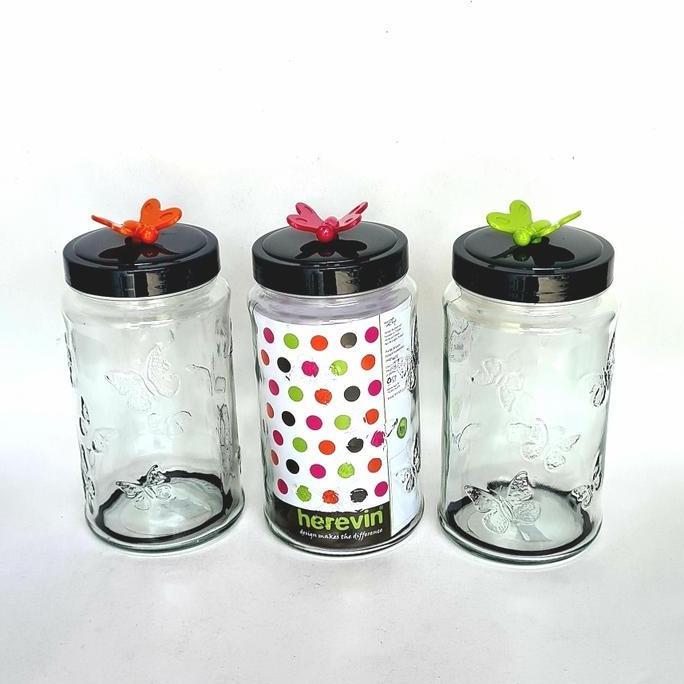 (Best) Herevin toples canister kaca tutup plastik