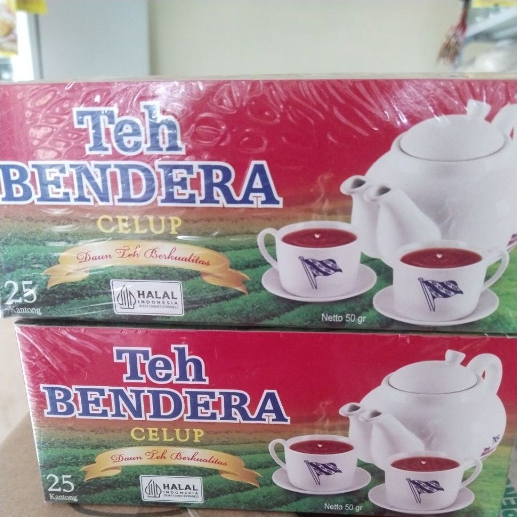 Teh Celup Cap Bendera//Daun Teh Berkualitas//25 Kantong Teh Bendera Celup.