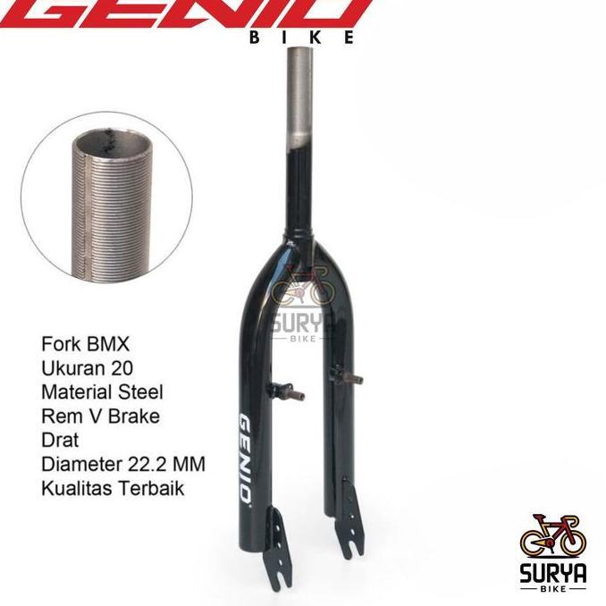 Fork Bmx 20 Genio Pivot Hitam Garpu Sepeda Bmx 20