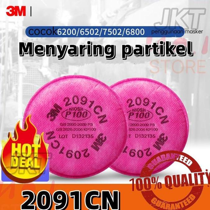 Segurana - Filter Masker 3M 2091Cn Kp100 Respirator 3M6200 7502 Untuk Serbuk Debu