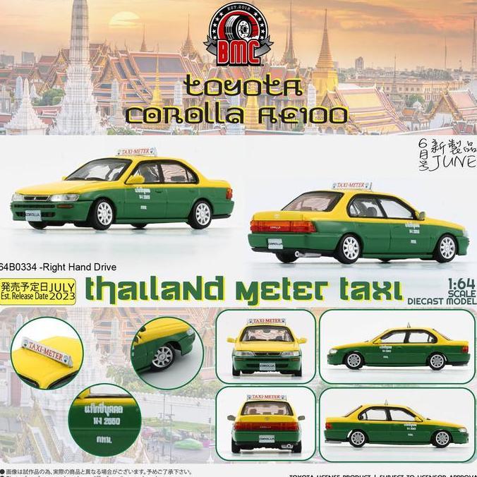 64B0334 BM CREATIONS TOYOTA COROLLA AE100 THAILAND METER TAXI DIECAST