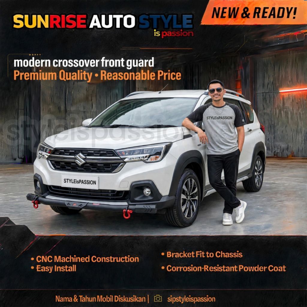 Pengaman Bumper Belakang XL-7 ToRhino mighty Aksesoris Bemper Suzuki Ertiga Xl7 2018-2026