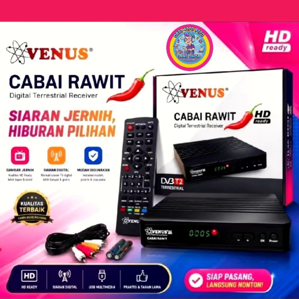 Venus Cabe Rawit DVB-T2 Set Top Box TV Digital - STB TV DIGITAL