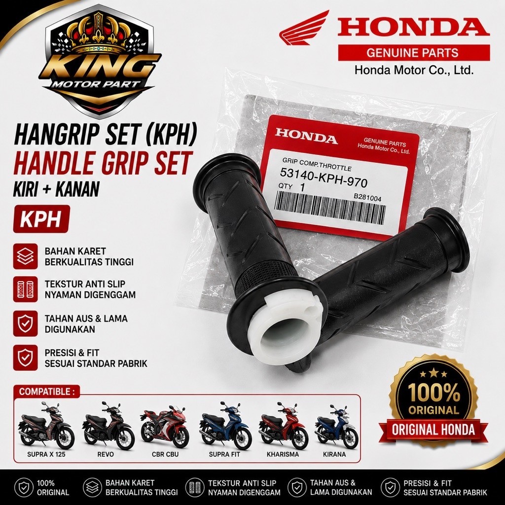 53140-KPH-970   Hangrip SET (KPH) Honda Supra X 125, Revo, CBR CBU, Supra Fit, Kharisma, Kirana Orig