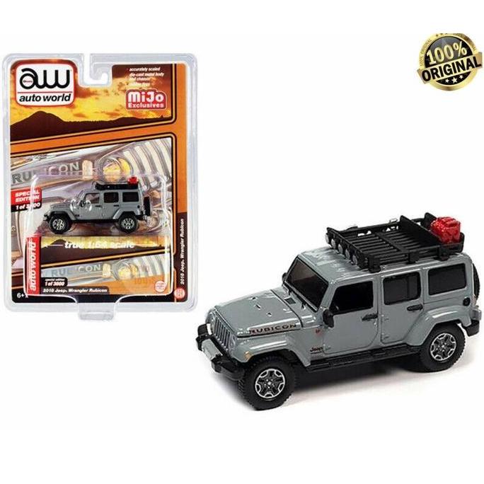 Autoworld 1/64 Jeep Wrangler Rubicon 2018 MiJo Off Road Roof Rack Grey