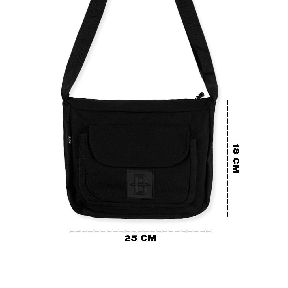 READY STOCK BARLEY DIVISION FUZY BLACK SHOULDERBAG - TAS SELEMPANG