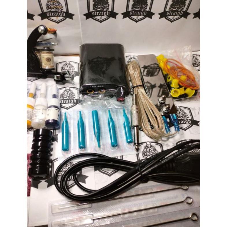 paket tatto 1 mesin coil dengan 6 tinta 5ml merk dragon tato kecantikan tatto tubuh