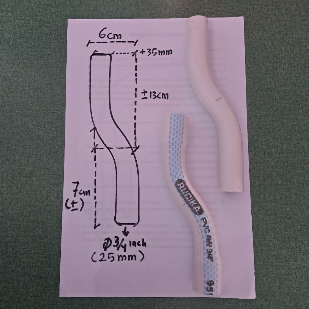 Pipa PVC Semi Dobel Elbow 3/4 inch