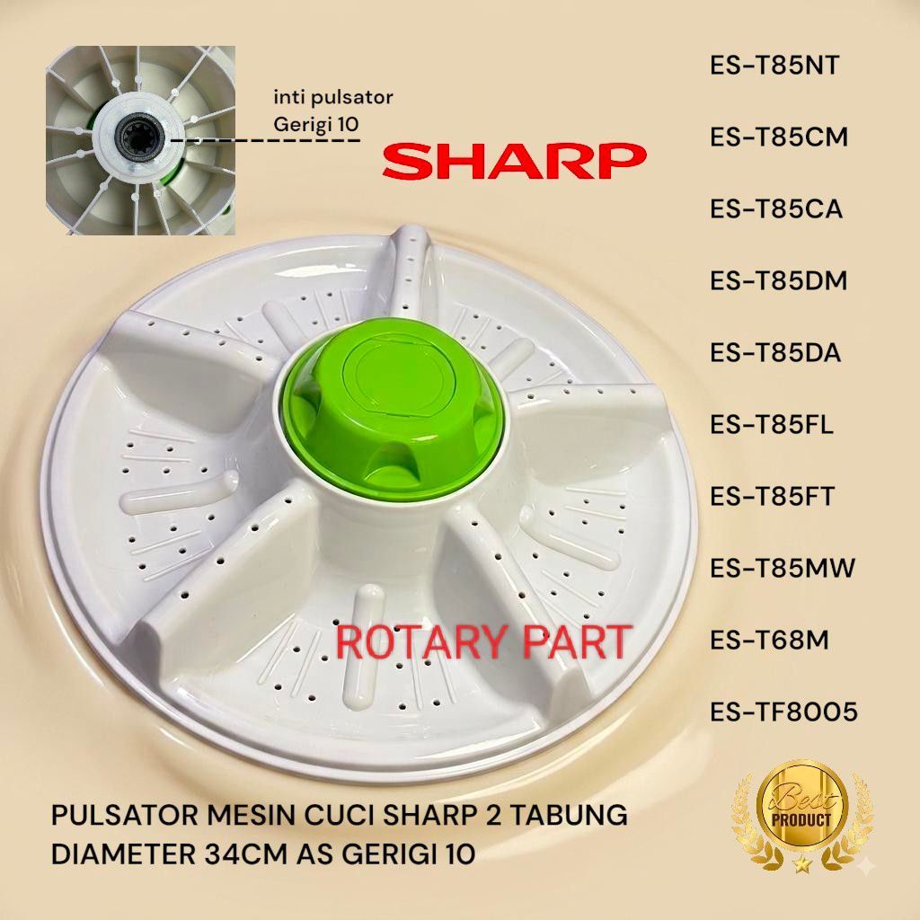 Pulsator Sharp 34CM Gerigi 10 Mesin Cuci Sharp 2 Tabung ES-T85NT ES-T85CM ES-T85CA