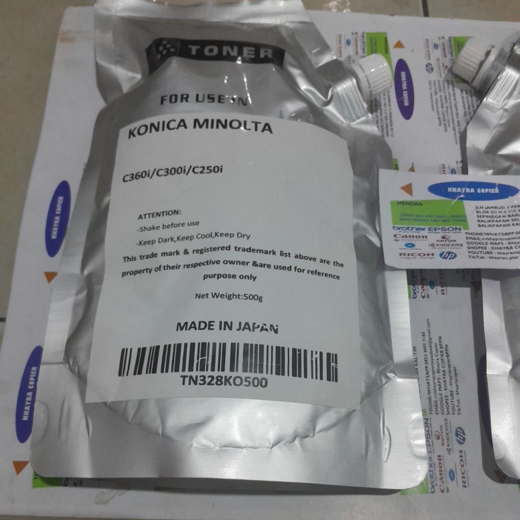 Toner KHAYRA Copier untuk Konica Minolta C360i C300i C250i TN328KO500 500g