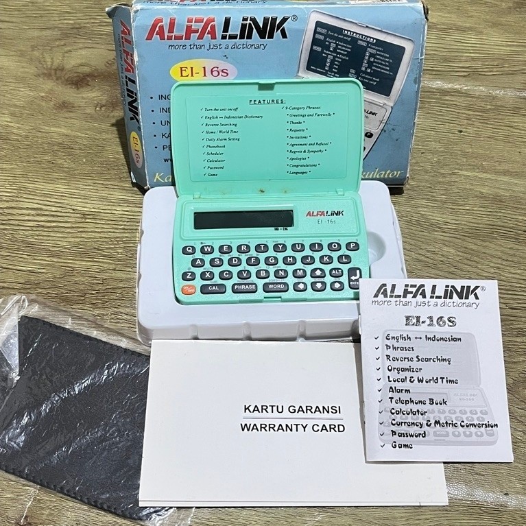 Kamus Alfalink EL-16S Dictionary Alfalink EL-16S Calculator English to Indonesia
