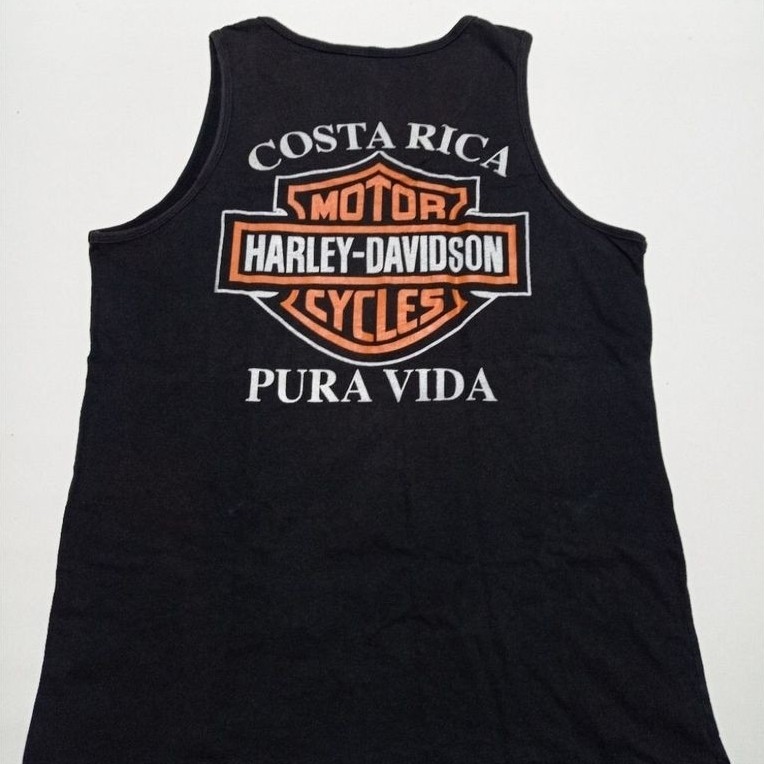 Kaos Harley Davidson Sleeveless Costa Rica Pura Vida Official Harley Davidson Warna Hitam Size L Sec