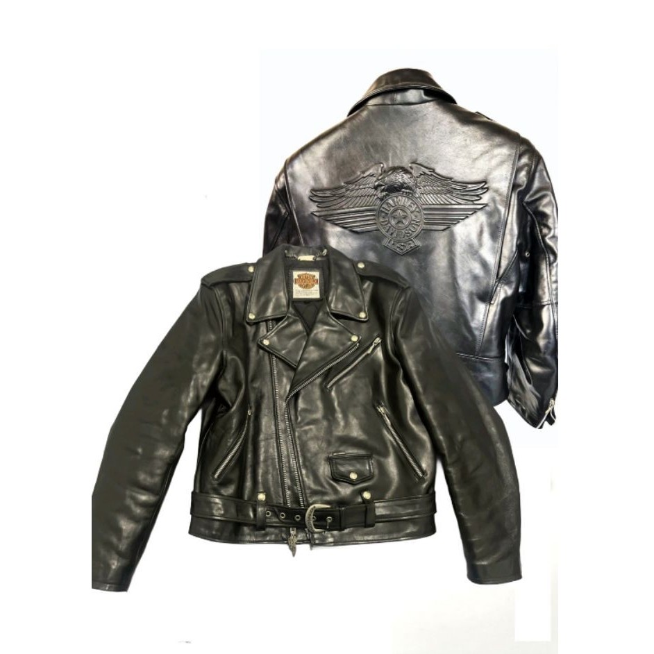 Harley Davidson Horsehide Double Rider Leather Biker Jacket X Jaket Kulit Schott Perfecto Ramones Va