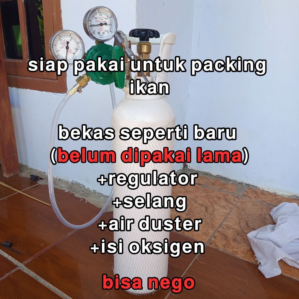 tabung oksigen packing ikan siap pakai