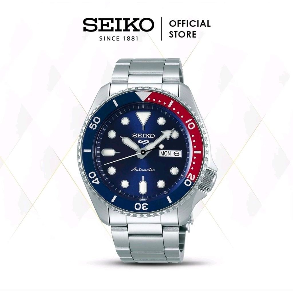 Seiko 5 Sport SRPD53K1 Automatic Blue Dial "Pepsi" Bezel Stainless Steel Strap Watch for Men