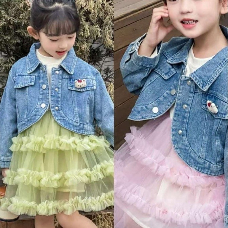 Dress & Jaket Jeans Anak Perempuan BO105