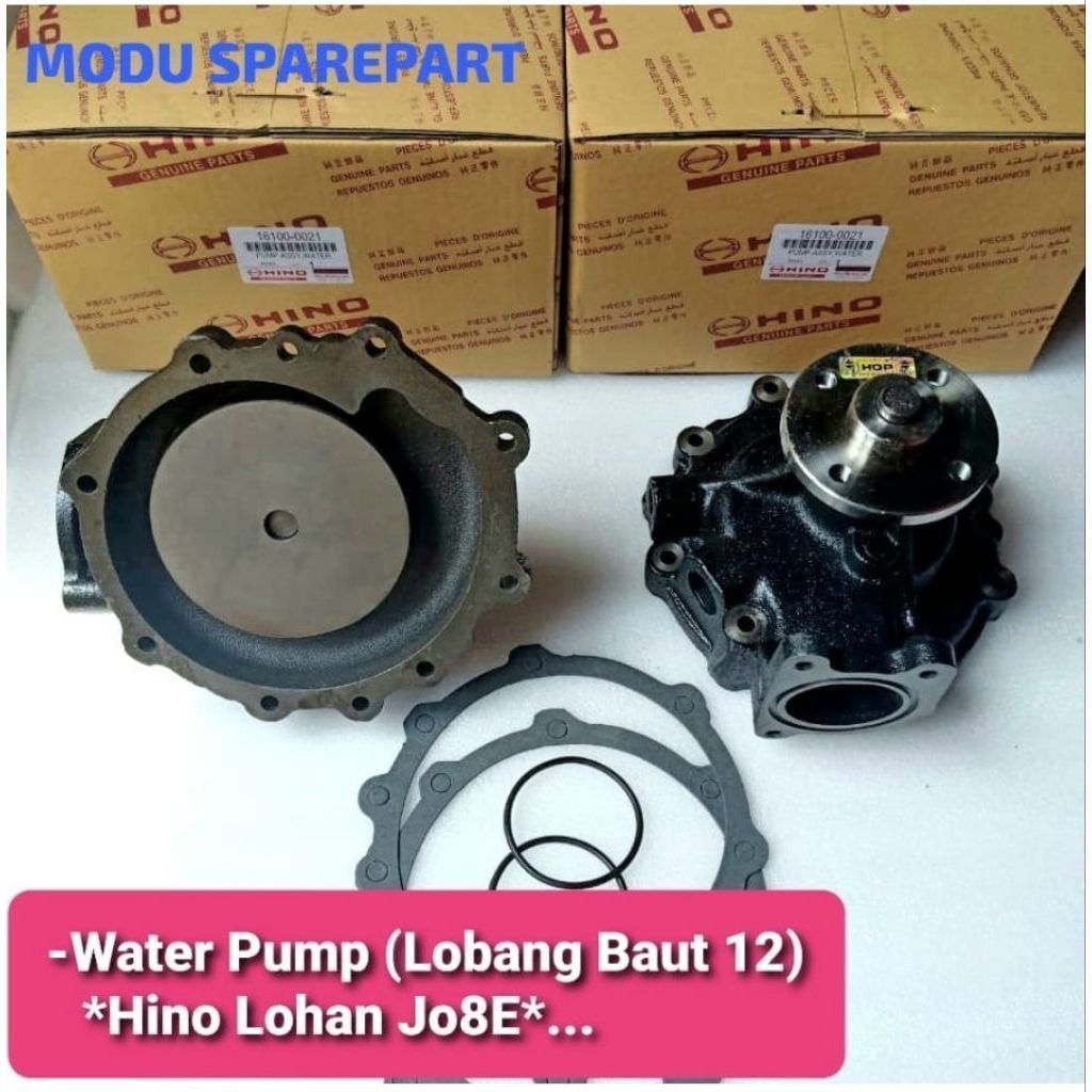 Water Pump (Lobang Baut 12) Hino Lohan J08E / FM260TI (Kode Part: 16100-0021 / 16100-E0021)