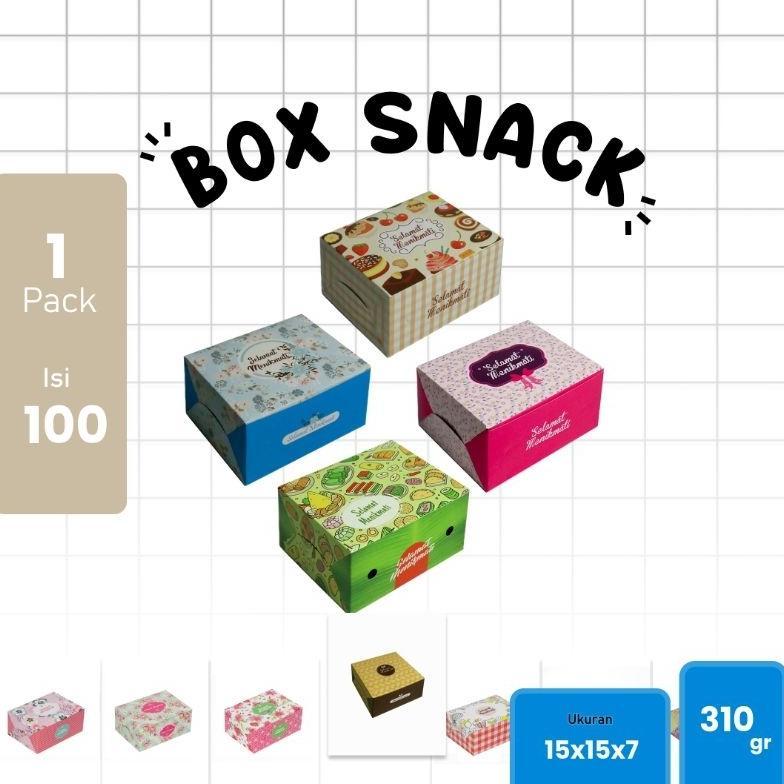 100 PCS / 15x15 / Box Snack / Dus Snack / Dus Kue / Ivory