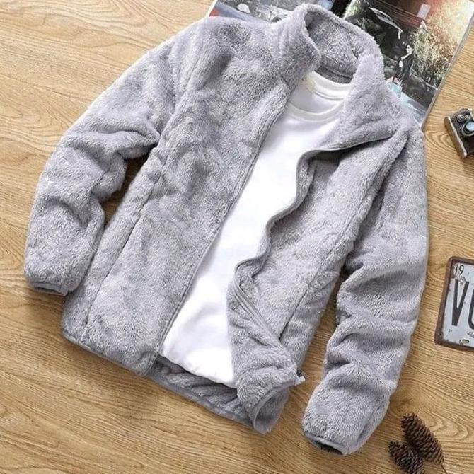 Keceabis- Sweater Bulu Tebal Sherpa Zipper Pria Nita / Jaket Zipper Bulu Unisex Tebal