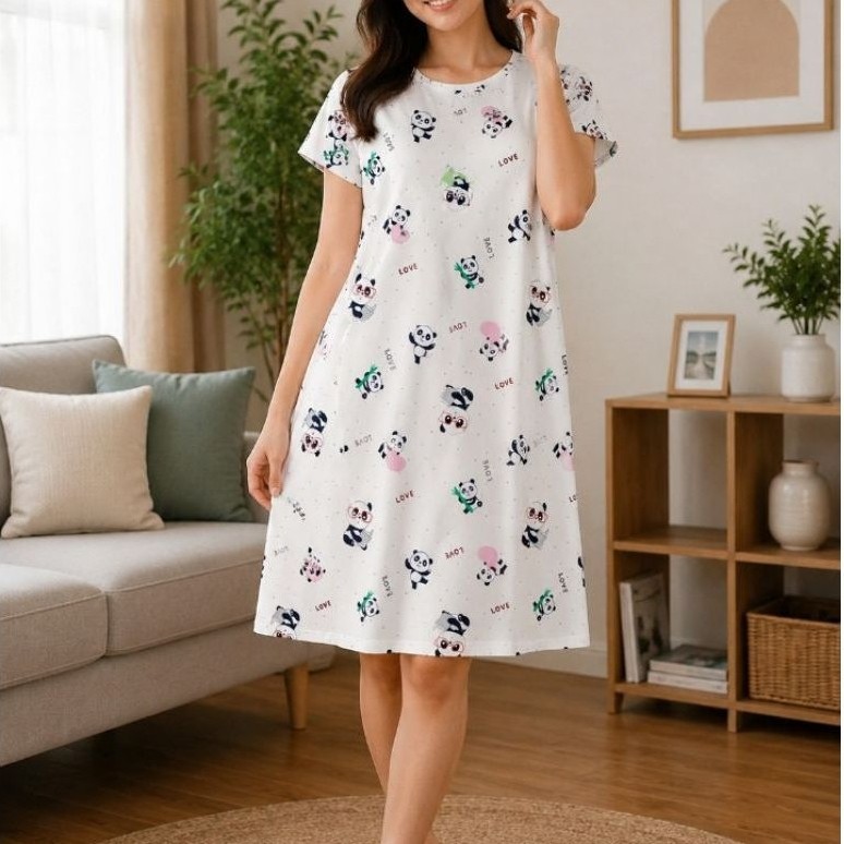 Daster Lemone Motif Panda Size L