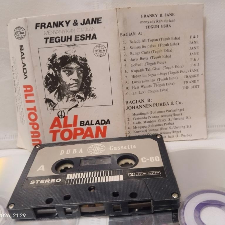 kaset pita franky & jane menyanyikan lagu teguh esha - balada ali topan
