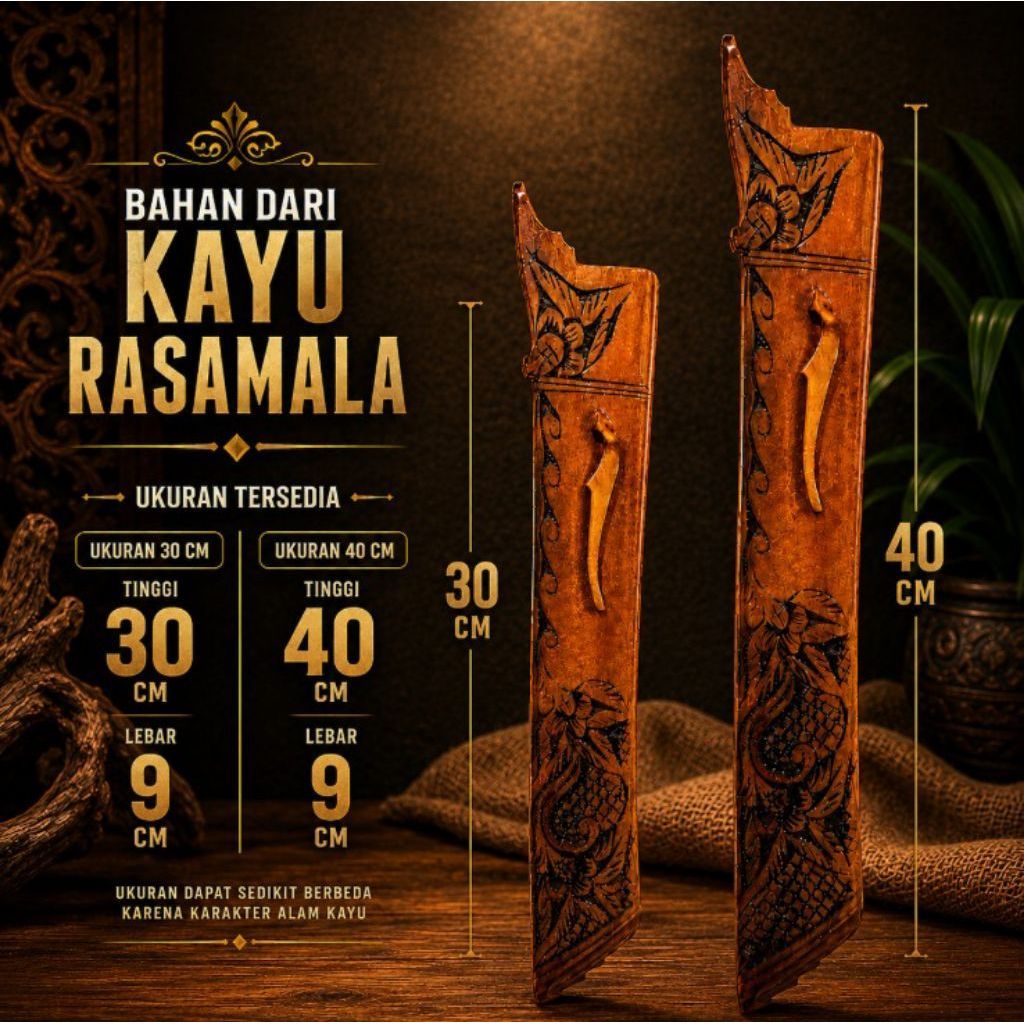 Sarung Bedog/Golok Patimura Ukuran 40cm Bahan Kayu Rasamala