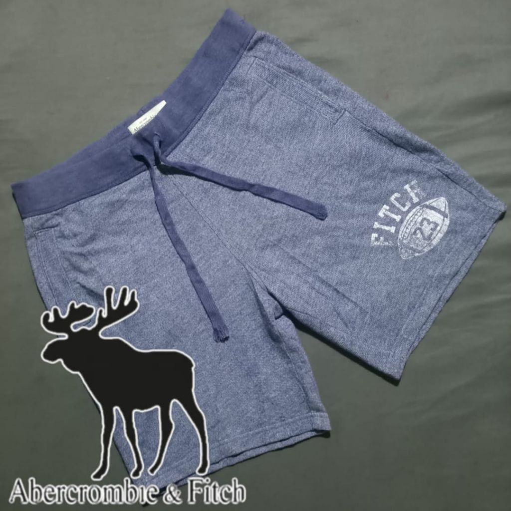 Celana Pendek Santai Abercrombie & Fitch Vintage Blue Indigo Original second