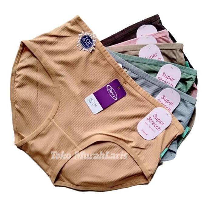 DR334 - Cd Wanita Sorex 1258 Super Stretch | Celana Dalam Cewek Motif Garis Salur Timbul Cd Perempua