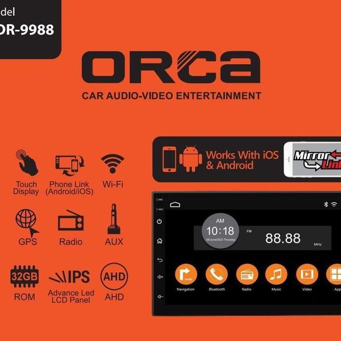 head unit android orca 9 inch 2/32 adr 9988