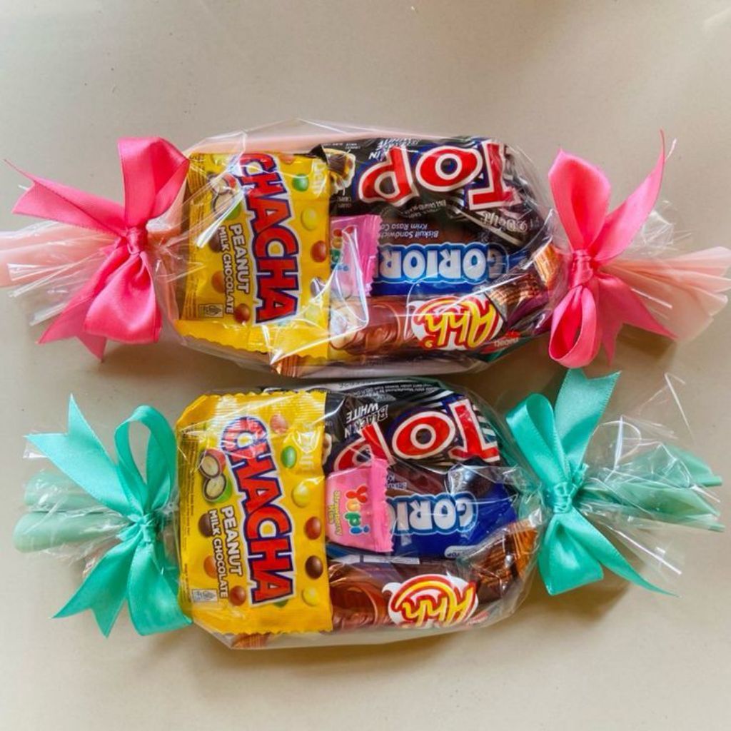 Buket makanan ringan bentuk permen harga murmer