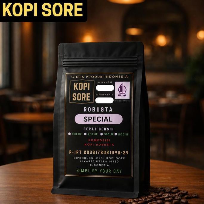 KOPI SORE Kopi Bubuk ROBUSTA SPECIAL 1Kg Aroma Harum, Rasa Pahit, Kopi Hitam, Kopi Tubruk, Kopi Susu