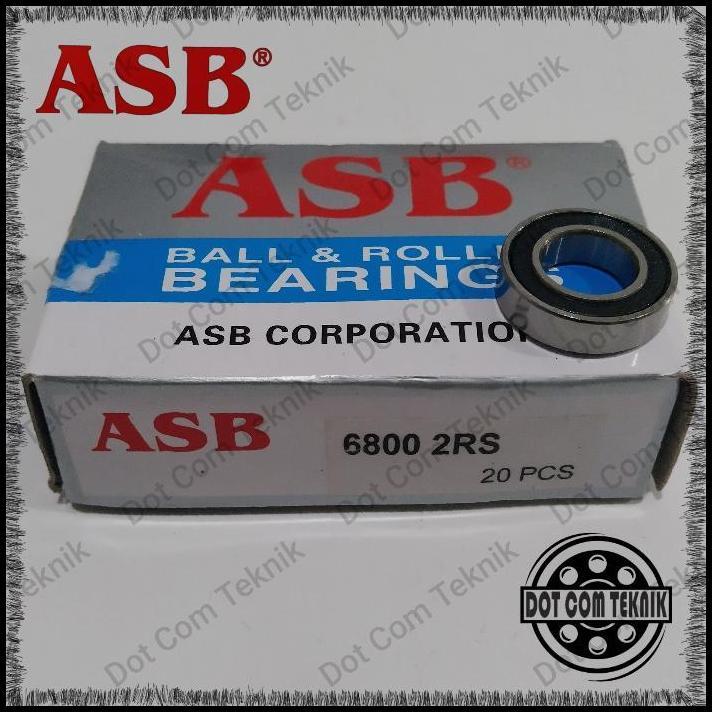 TERLARIS BALL BEARING 6800 2RS ASB (10MM ID X 19MM OD X 5MM WIDTH) 