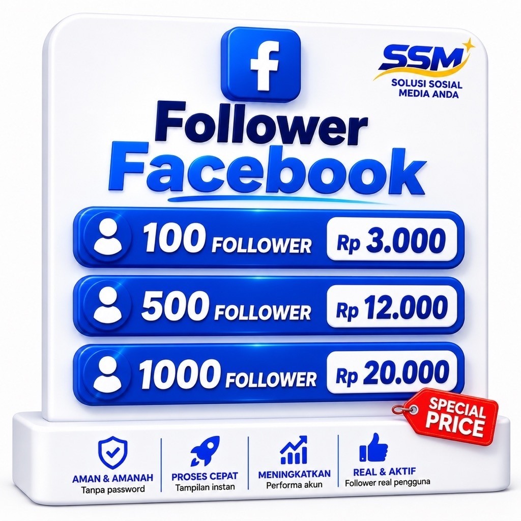 FACEBOOK FOLLOWER BERGARANSI - FB FOLLOWER INDONESIA/WORLDWIDE | PENGIKUT FB BERGARANSI