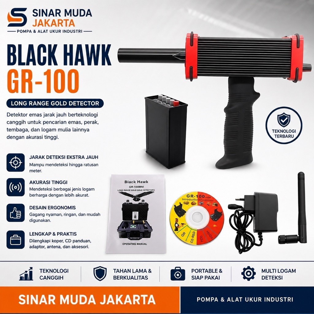 Black Hawk GR-100 mini 30M Metal detector gold laser scanning portable