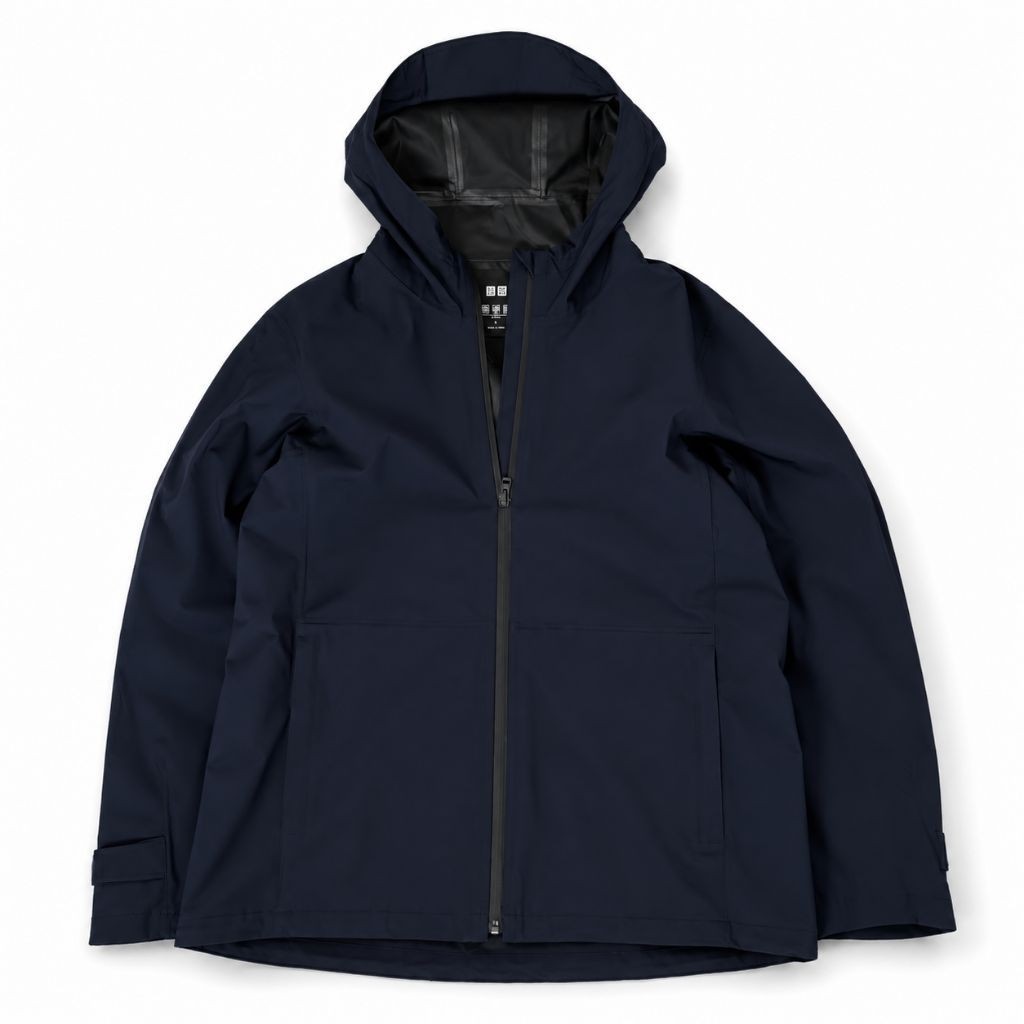 Uniqlo Blocktech Parka Navy Water Repellent - Preloved Grade A Size L - Second Original