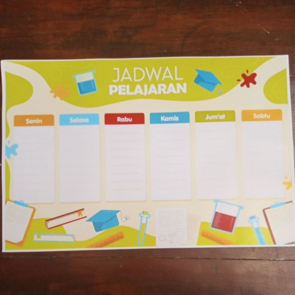 Jadwal Pelajaran Anak Poster Jadwal Pelajaran Jadwal Sekolah Mata Pelajaran Sekolah