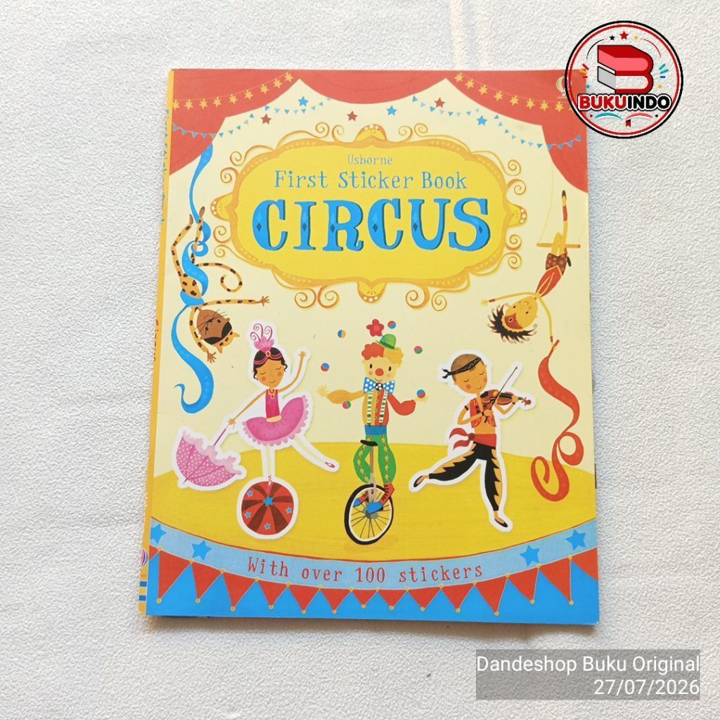 (english) Usborne First Sticker Book Circus _ oleh Jessica Greenwell penerbit Usborne Inggris Buku A