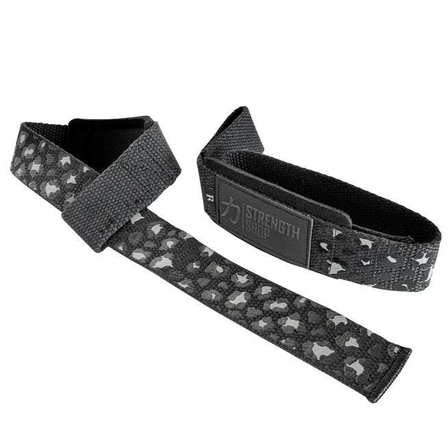Strength Shop Pro Lifting Straps Dark Leopard Deadlift Wrist Strap Support Handle Wrap Barbell Wraps