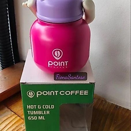 Point Coffee Hot & Cold Tumbler 650 ML Gelas Minum Segar Warna Pink