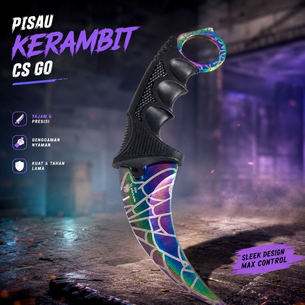 Pisau Karambit Outdoor  Mini Tactical Knife EDC Anti Licin & Ring Pegangan