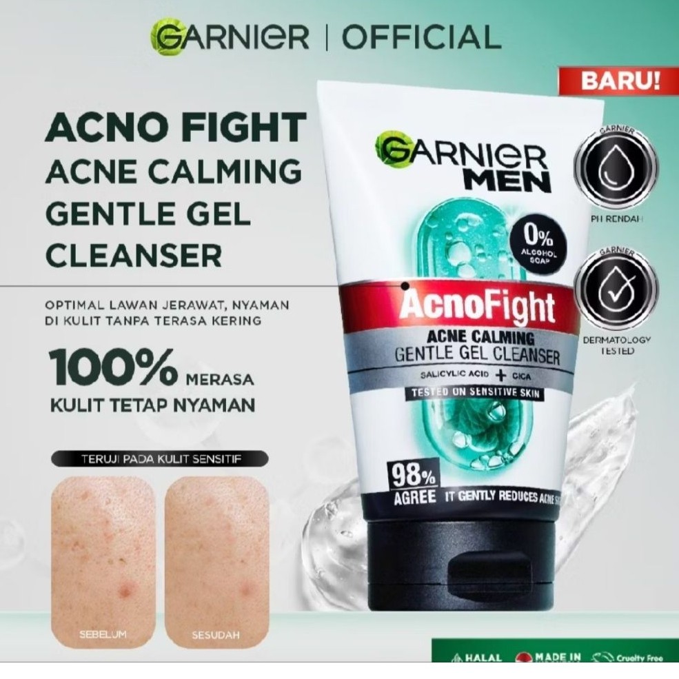 Garnier Men AcnoFight Acne Calming Gentle Gel Cleanser 100ml
